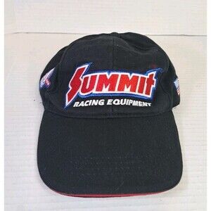 Summit Racing Equipment Black Hat Ball Cap 50 Years Embroidered Logos One Size